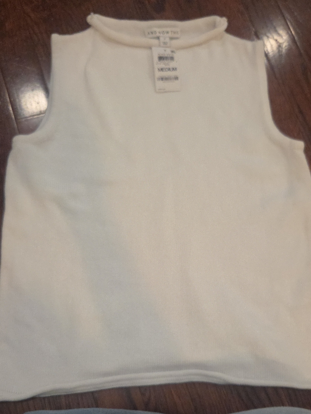 Girls' Cream Sleeveless Rib-Knit Top - Unbranded